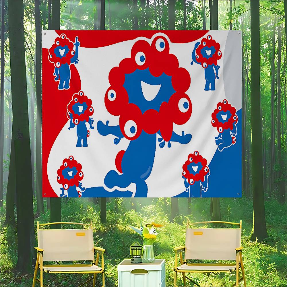 Commercial Printing Company - Drapeau publicitaire Myaku Myaku Blue Mascot